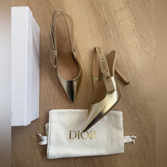 J'Adior Slingback Pump Light Gold Size 39 - Picture 1 of 14